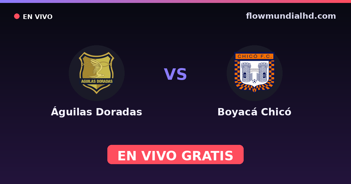 Águilas Doradas vs Boyacá Chicó — Copa Colombia, Primera A · historial y dónde ver en vivo gratis en FlowMundial HD