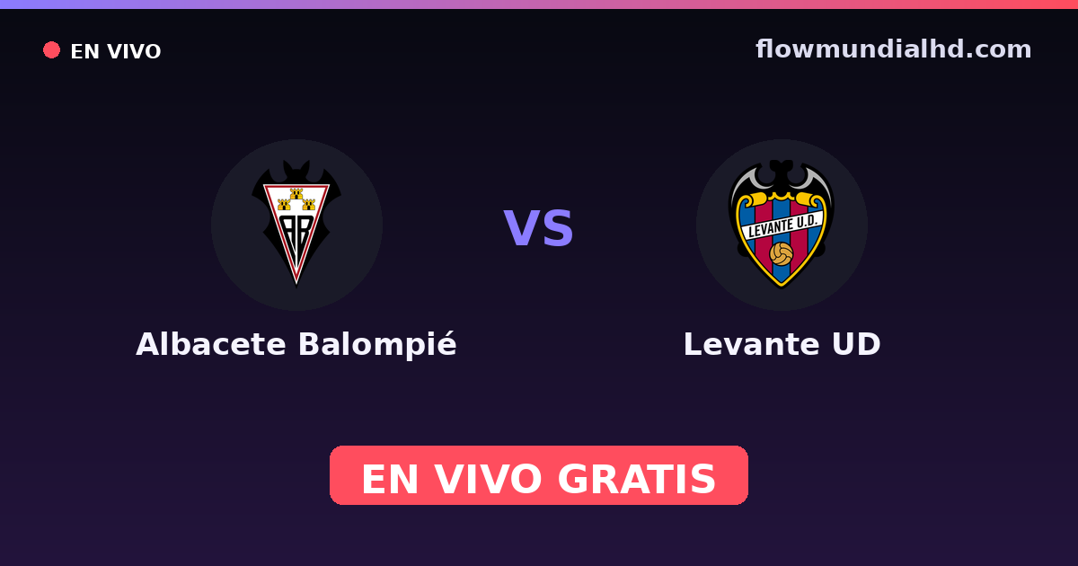 Albacete Balompié vs Levante UD — Amistosos de clubes, LaLiga 2 · historial y dónde ver en vivo gratis en FlowMundial HD