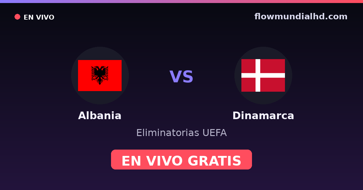 Albanien vs Dänemark — UEFA-Qualifikation · Bilanz und wo man live und kostenlos zusehen kann auf FlowMundial HD
