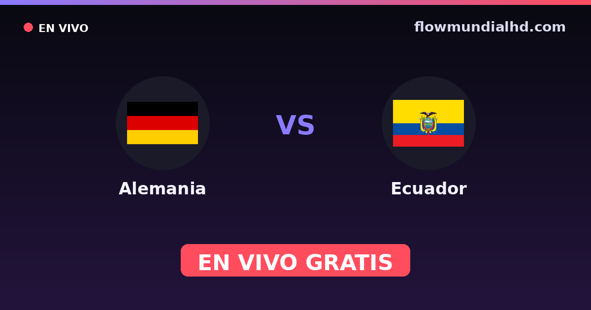 Alemania vs Ecuador — Mundial · historial y dónde ver en vivo gratis en FlowMundial HD