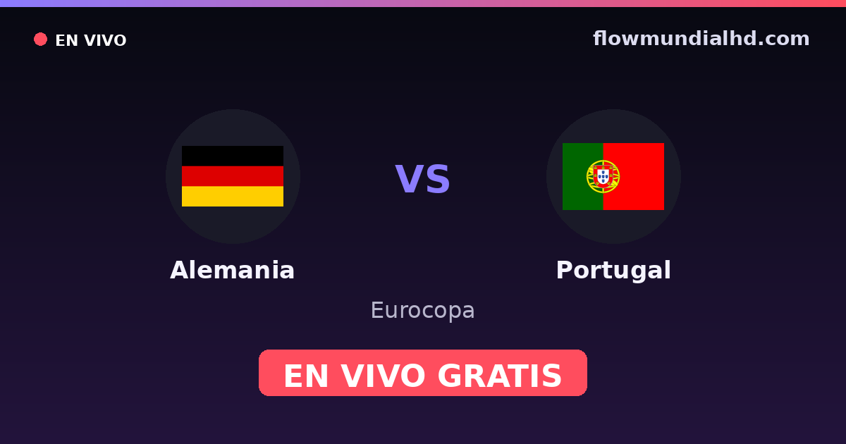 Alemania vs Portugal — Eurocopa, UEFA Nations League · historial y dónde ver en vivo gratis en FlowMundial HD