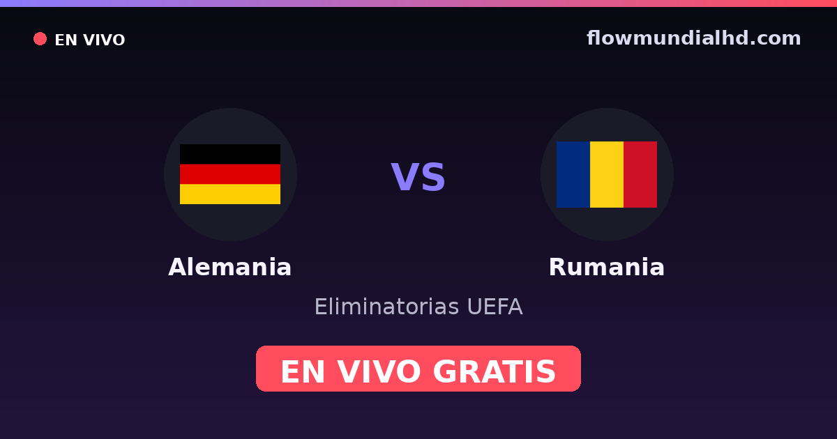 Alemanha vs Romênia — Eliminatorias UEFA, Eurocopa · histórico e onde assistir ao vivo grátis na FlowMundial HD