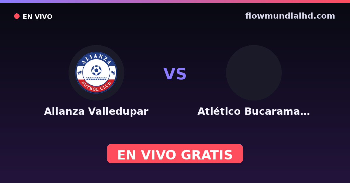 Alianza Valledupar vs Atlético Bucaramanga — Copa Colombia, Primera A · historial y dónde ver en vivo gratis en FlowMundial HD