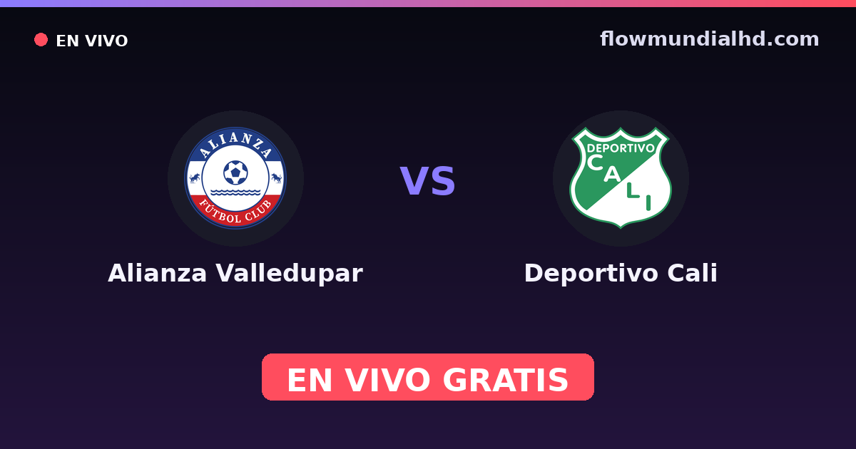Alianza Valledupar vs Deportivo Cali — Copa Colombia, Primera A · historial y dónde ver en vivo gratis en FlowMundial HD