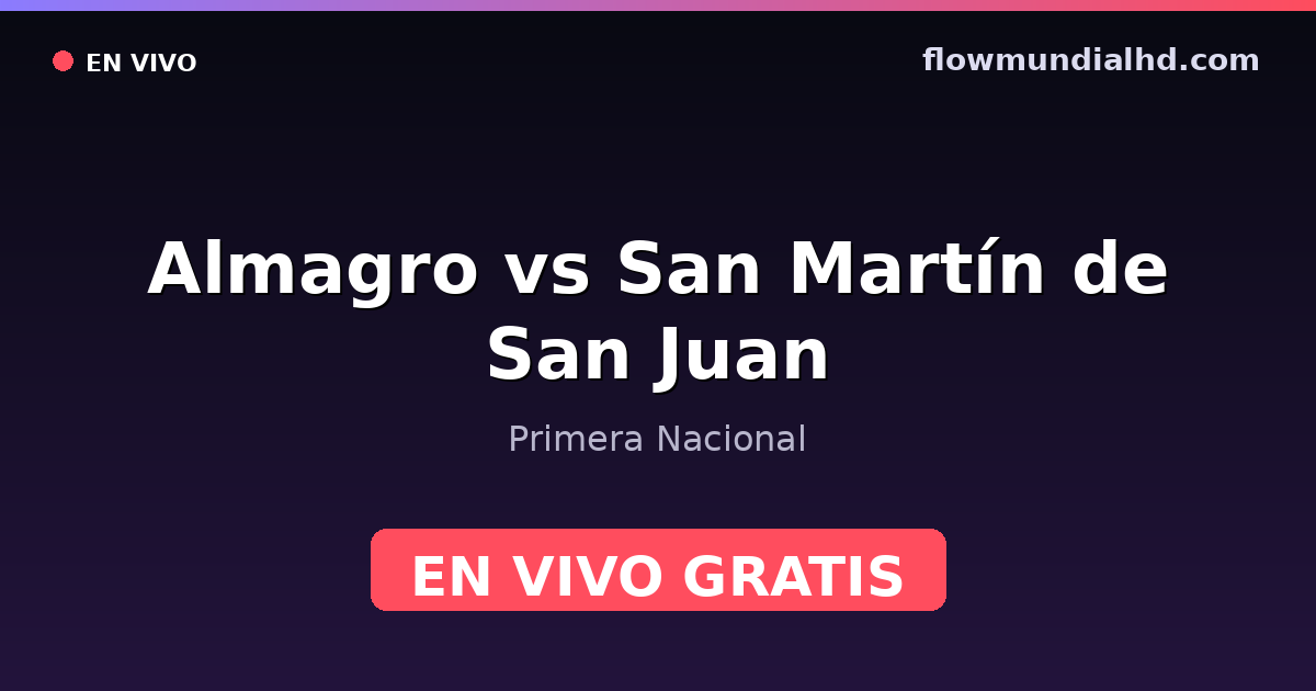 Almagro vs San Martín de San Juan — Primera Nacional · Bilanz und wo man live und kostenlos zusehen kann auf FlowMundial HD