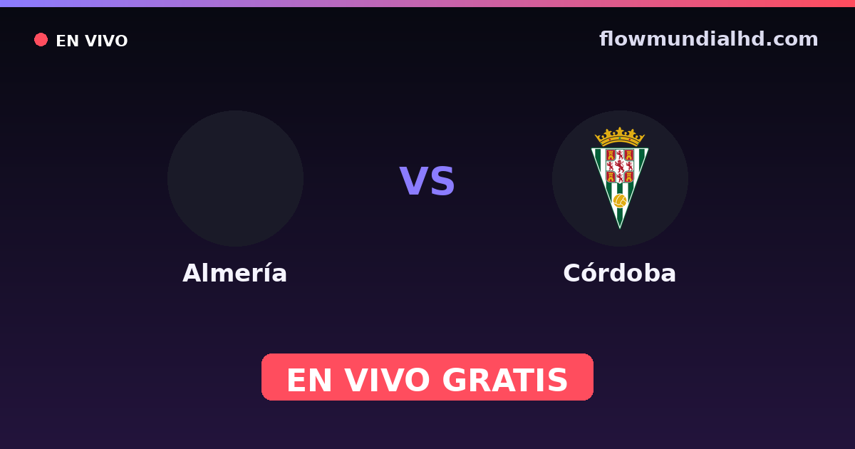 Almería vs Córdoba — Club-Freundschaftsspiele, LaLiga 2 · Bilanz und wo man live und kostenlos zusehen kann auf FlowMundial HD