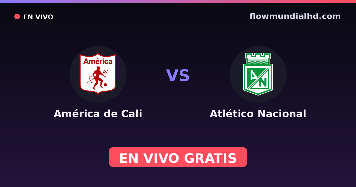 América de Cali vs Atlético Nacional — Copa Colombia, Primera A · historial y dónde ver en vivo gratis en FlowMundial HD
