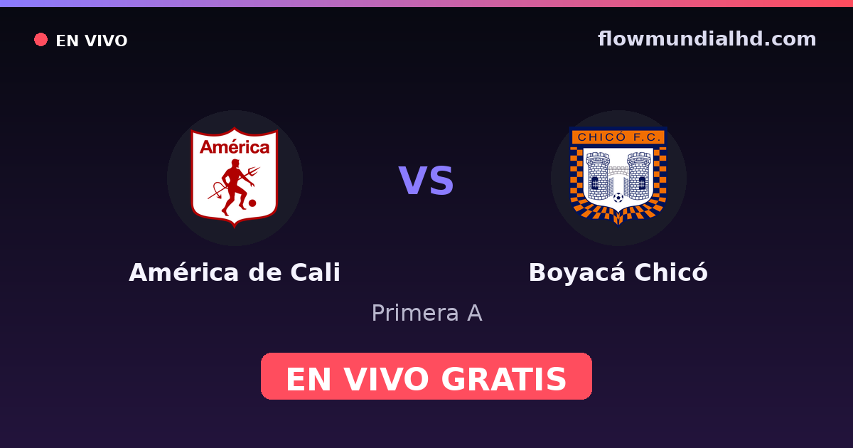 América de Cali vs Boyacá Chicó — Primera A · historial y dónde ver en vivo gratis en FlowMundial HD