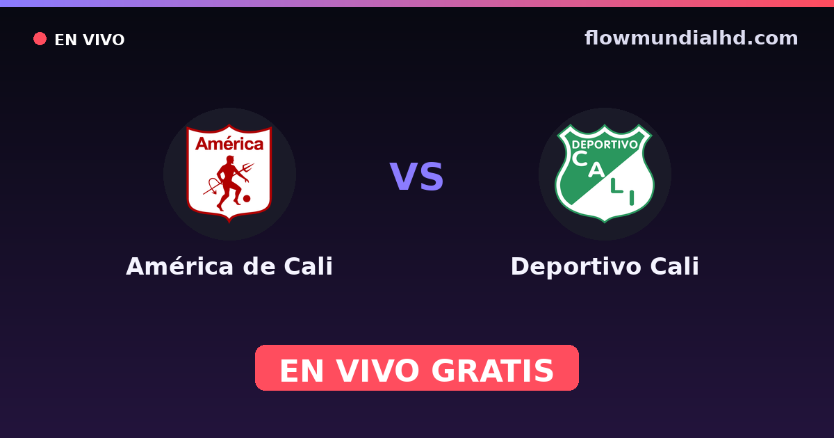 América de Cali vs Deportivo Cali — Copa Colombia, Primera A · historial y dónde ver en vivo gratis en FlowMundial HD