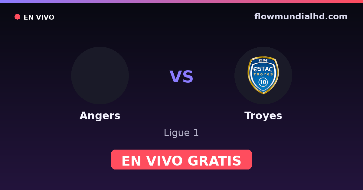 Angers vs Troyes — Ligue 1, Ligue 2 · historial y dónde ver en vivo gratis en FlowMundial HD