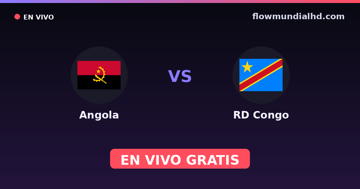 Angola vs RD Congo — Campeonato Africano de Naciones, Amistosos Internacionales · historial y dónde ver en vivo gratis en FlowMundial HD