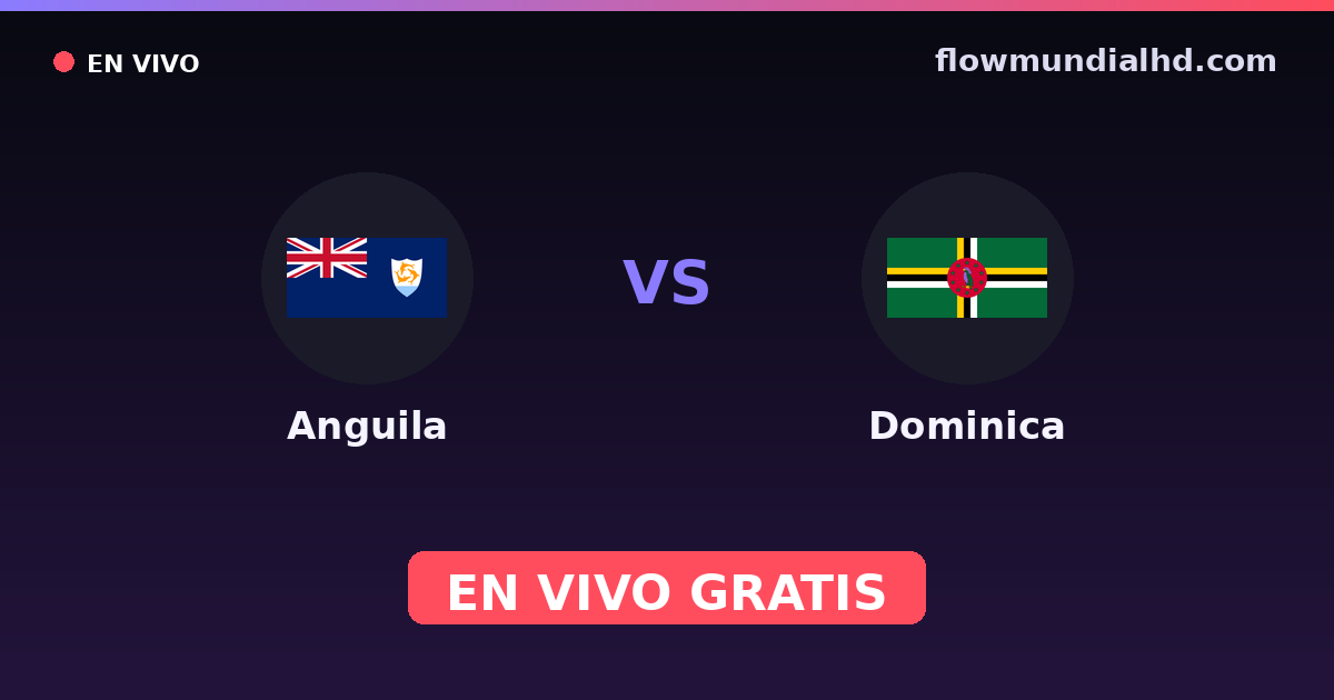Anguila vs Dominica — Qualifications CONCACAF Coupe du monde, Matchs amicaux internationaux · historique et où regarder en direct gratuitement sur FlowMundial HD
