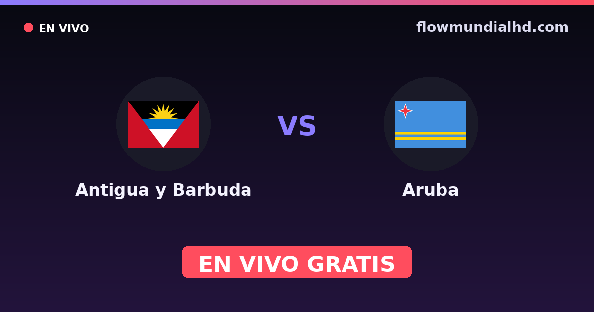 Antigua y Barbuda vs Aruba — Eliminatorias CONCACAF al Mundial, Amistosos Internacionales · historial y dónde ver en vivo gratis en FlowMundial HD
