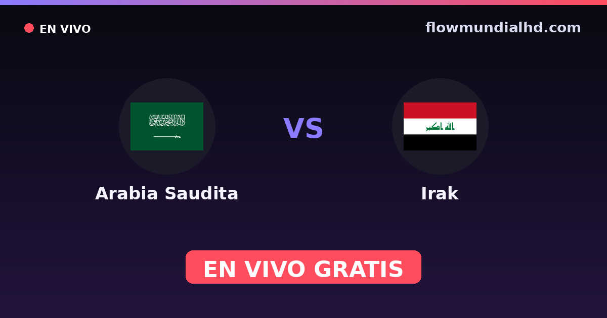 Saudi-Arabien vs Irak — Gulf Cup, WM-Qualifikation Asien · Bilanz und wo man live und kostenlos zusehen kann auf FlowMundial HD