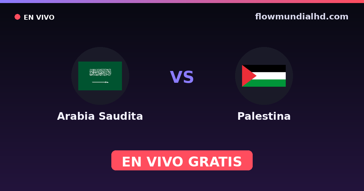 Arábia Saudita vs Palestina — Arab Cup, Eliminatorias asiaticas para a Copa · histórico e onde assistir ao vivo grátis na FlowMundial HD