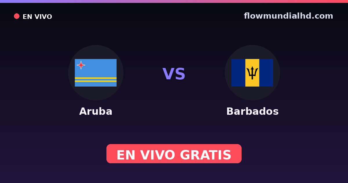 Aruba vs Barbados — Copa del Caribe, Eliminatorias CONCACAF al Mundial · historial y dónde ver en vivo gratis en FlowMundial HD