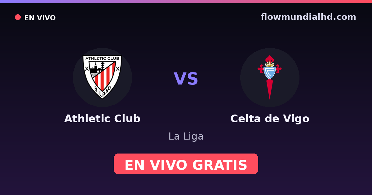 Athletic Club vs Celta de Vigo — La Liga · head-to-head and where to watch live free on FlowMundial HD