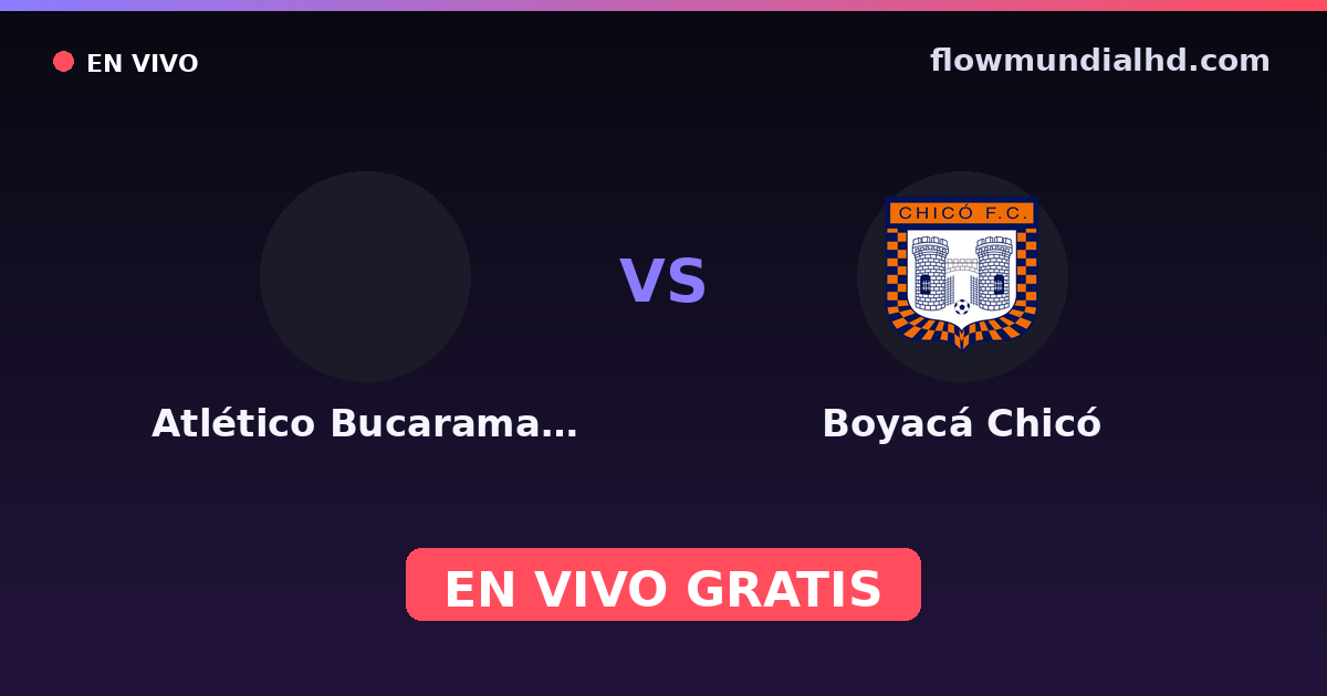 Atlético Bucaramanga vs Boyacá Chicó — Copa Colombia, Primera A · historial y dónde ver en vivo gratis en FlowMundial HD