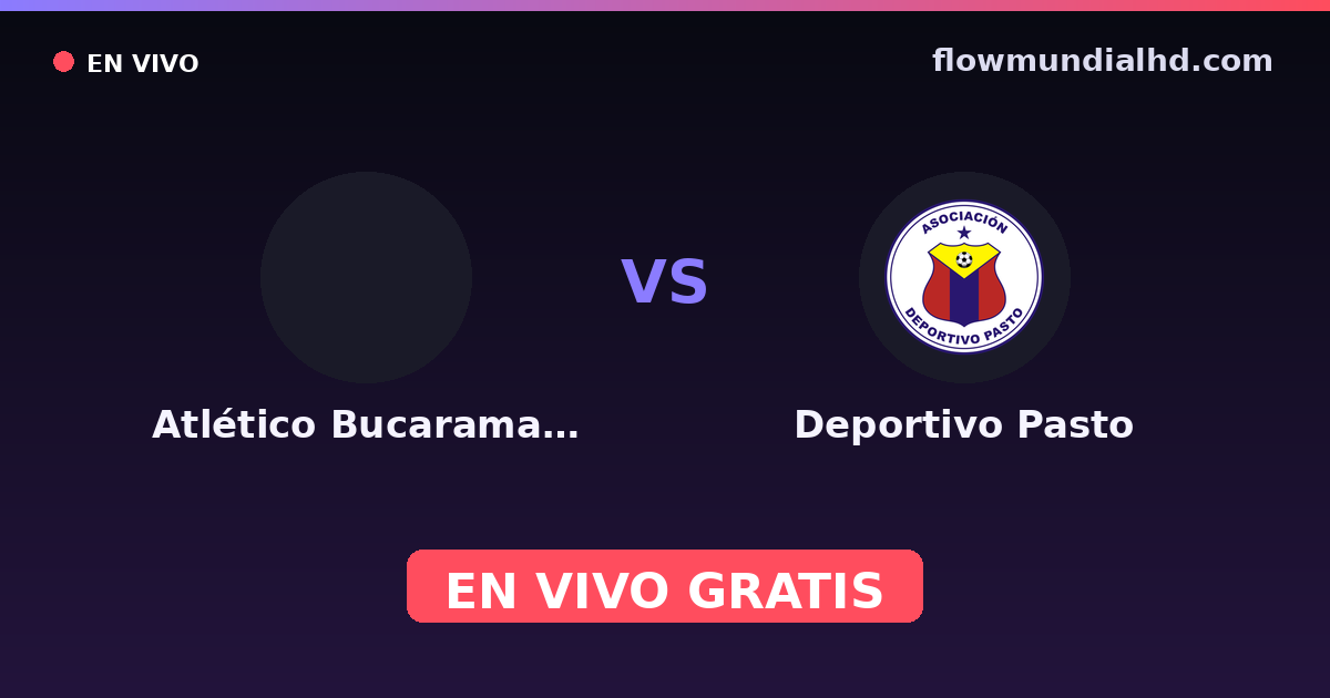 Atlético Bucaramanga vs Deportivo Pasto — Copa Colombia, Primera A · historial y dónde ver en vivo gratis en FlowMundial HD