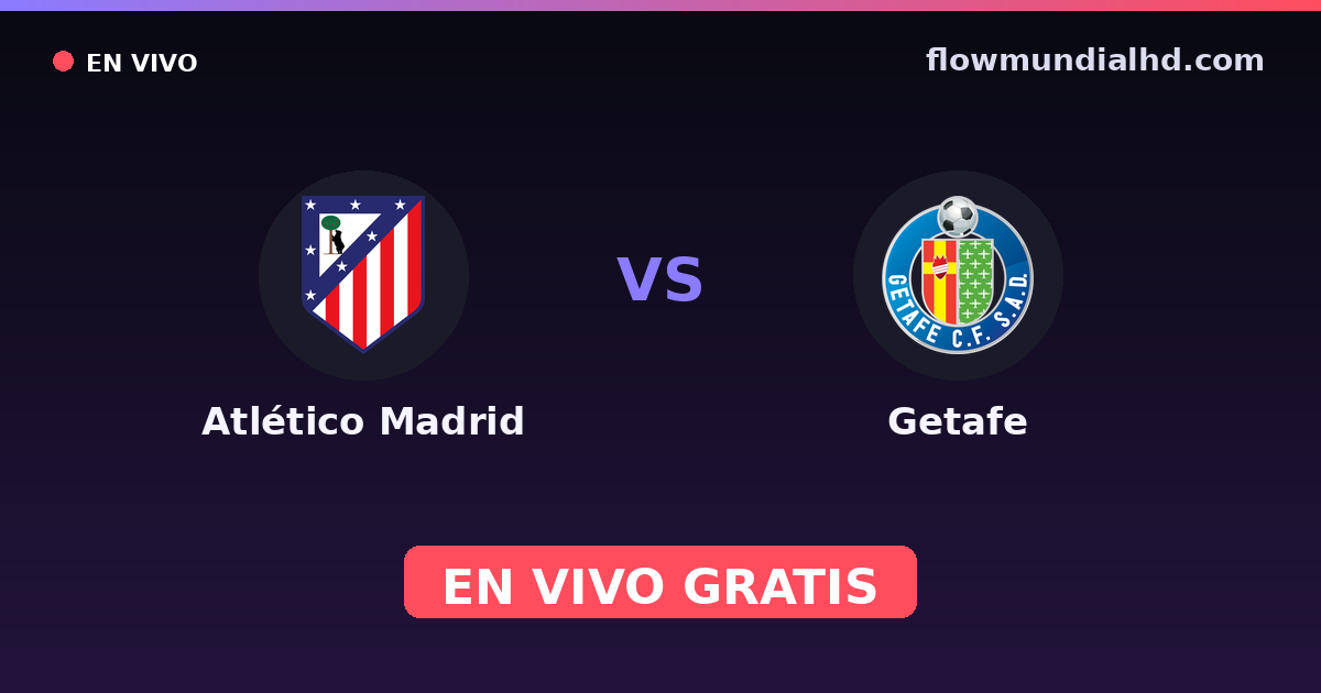 Atlético Madrid vs Getafe — Amistosos de clubes, Copa del Rey · historial y dónde ver en vivo gratis en FlowMundial HD
