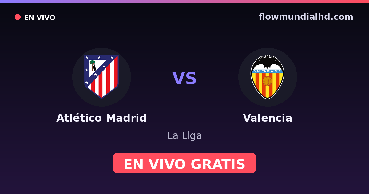 Atlético Madrid vs Valencia — La Liga · head-to-head and where to watch live free on FlowMundial HD