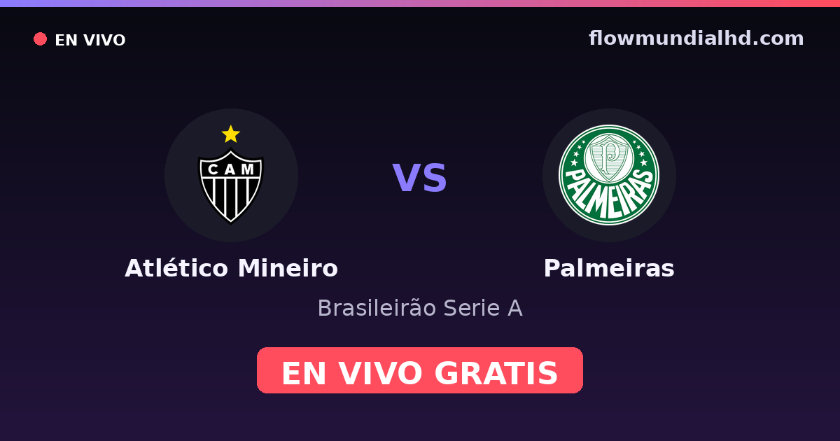 Atlético Mineiro vs Palmeiras — Brasileirão Serie A, Copa Libertadores · head-to-head and where to watch live free on FlowMundial HD