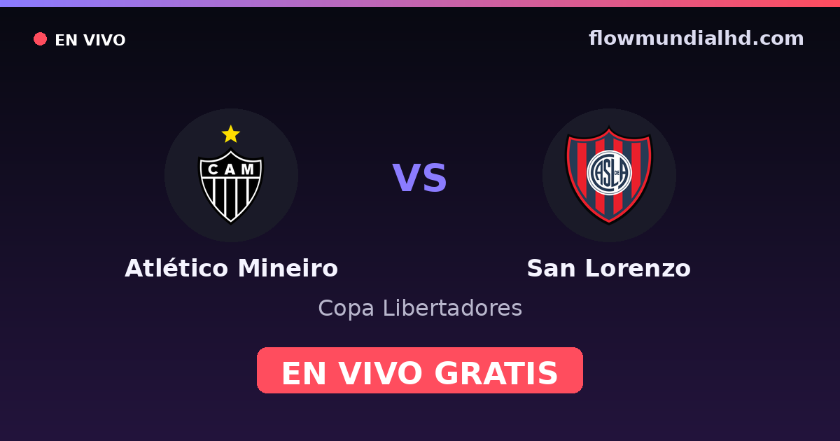 Atlético Mineiro vs San Lorenzo — Copa Libertadores, Copa Sudamericana · Bilanz und wo man live und kostenlos zusehen kann auf FlowMundial HD