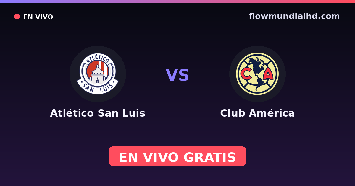 Atlético San Luis vs Club América — Liga MX, Clausura, Liga MX · historial y dónde ver en vivo gratis en FlowMundial HD