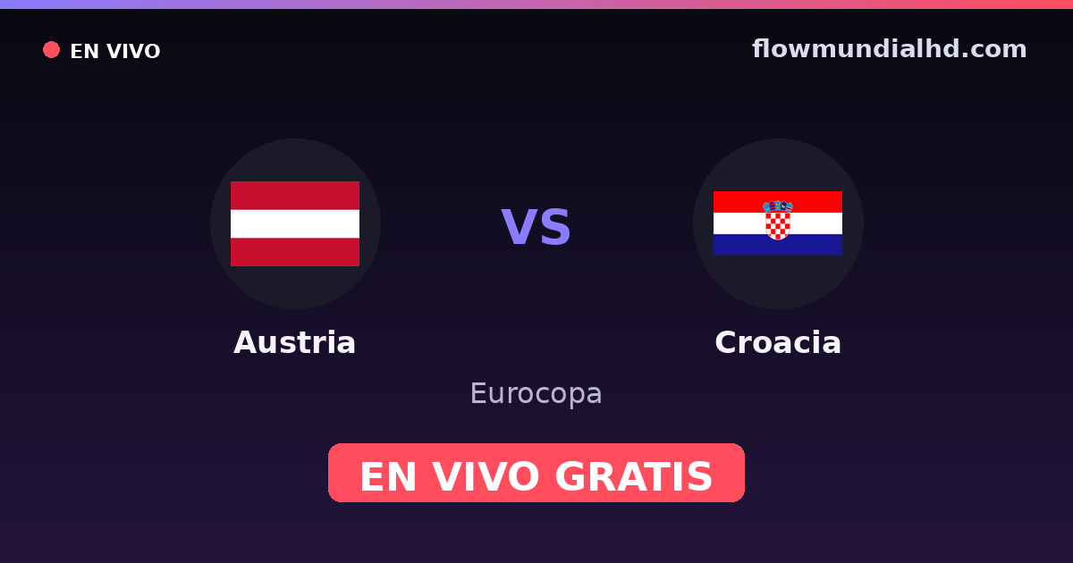 Autriche vs Croatie — Euro, UEFA Nations League · historique et où regarder en direct gratuitement sur FlowMundial HD