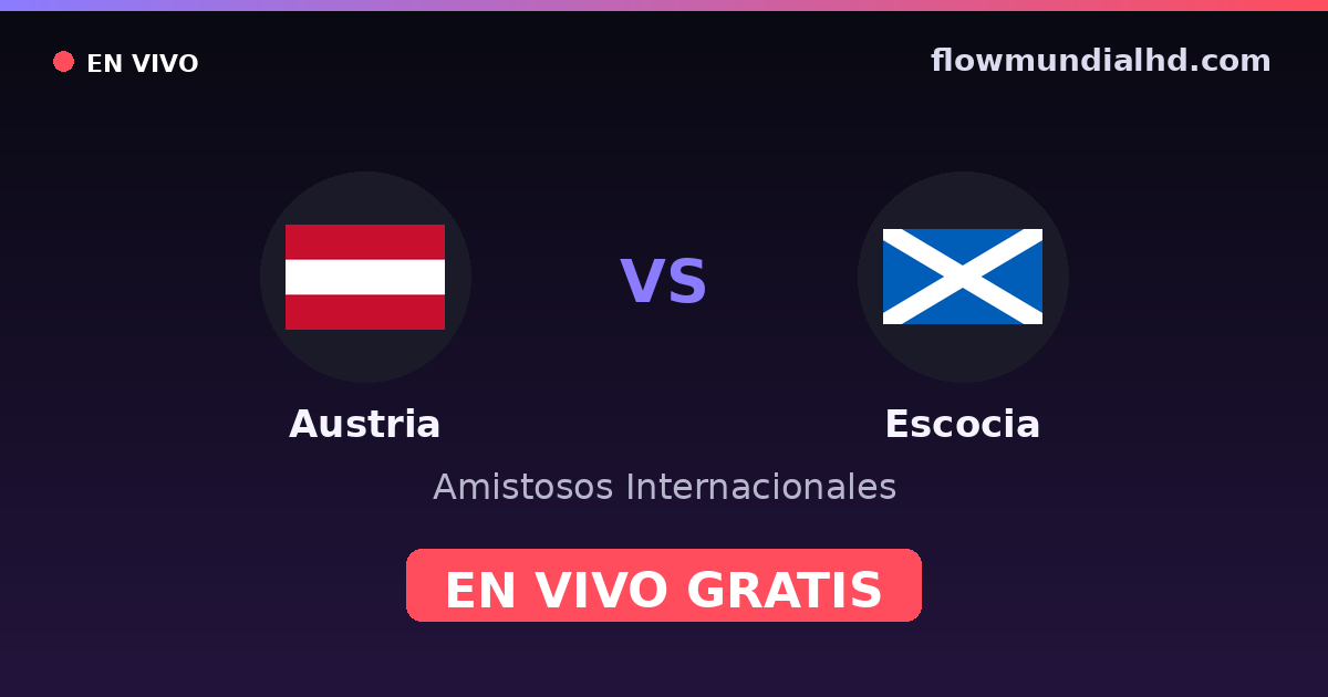 Austria vs Escocia — Amistosos Internacionales, Eliminatorias UEFA · historial y dónde ver en vivo gratis en FlowMundial HD
