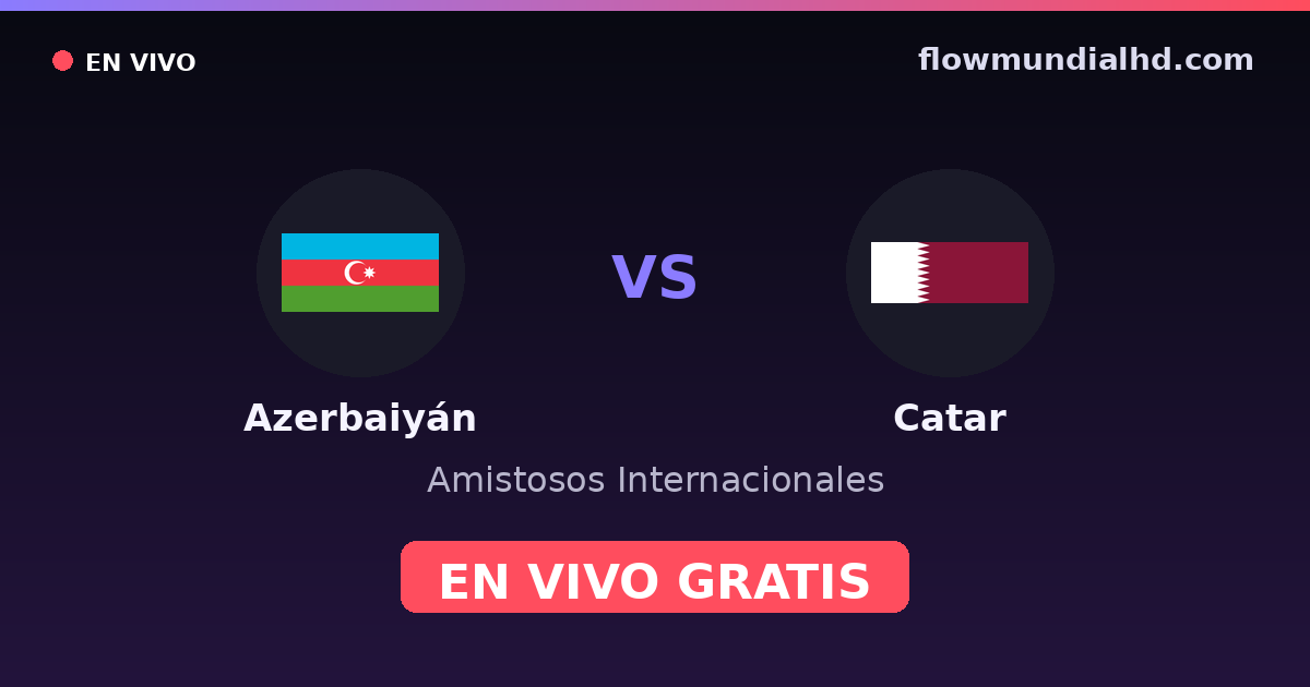 Azerbaijão vs Catar — Amistosos Internacionais · histórico e onde assistir ao vivo grátis na FlowMundial HD