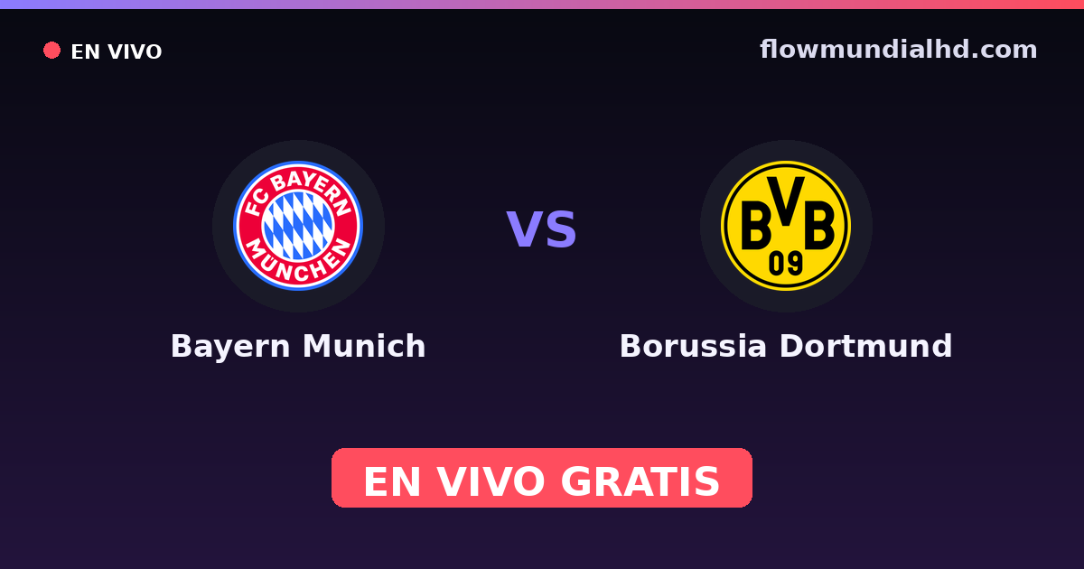 Bayern Munich vs Borussia Dortmund — Franz Beckenbauer Supercup, Bundesliga · Bilanz und wo man live und kostenlos zusehen kann auf FlowMundial HD
