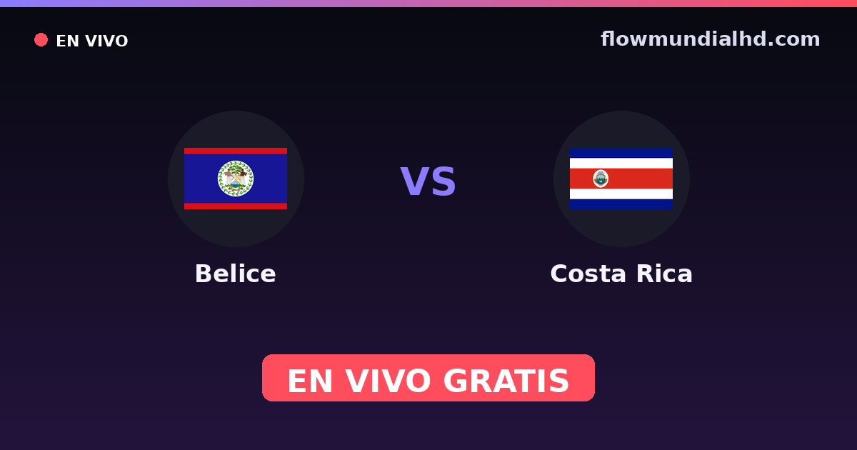 Belice vs Costa Rica — Copa Centro-Americana, Copa Ouro · histórico e onde assistir ao vivo grátis na FlowMundial HD