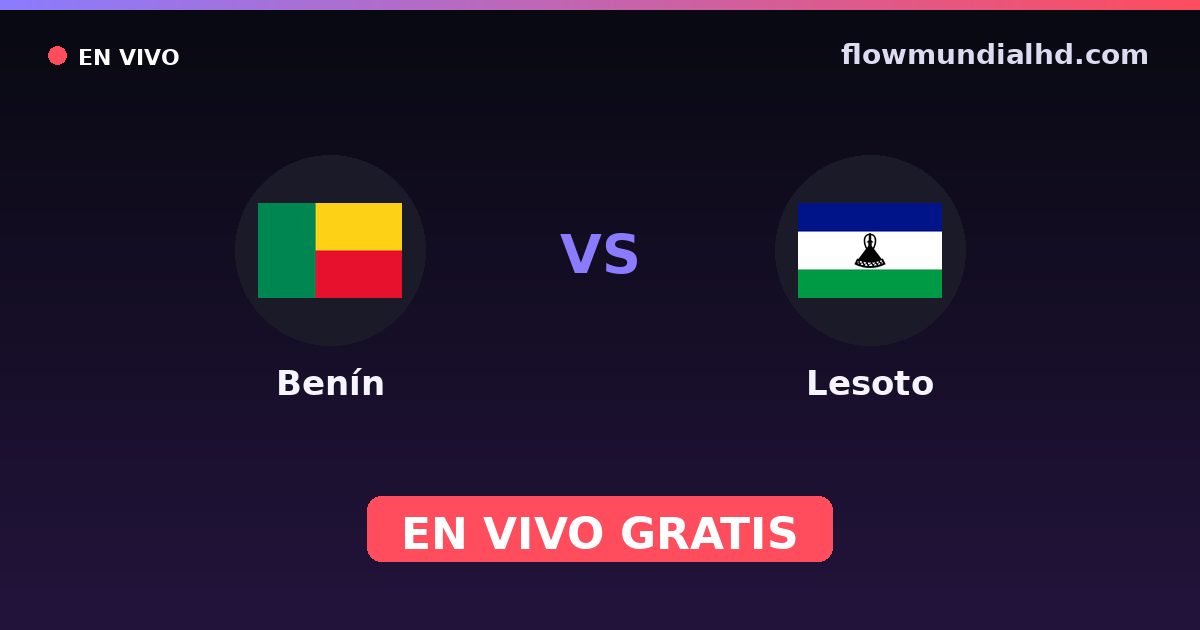 Benin vs Lesotho — World Cup Qual. CAF , Afrika-Cup-Qualifikation · Bilanz und wo man live und kostenlos zusehen kann auf FlowMundial HD