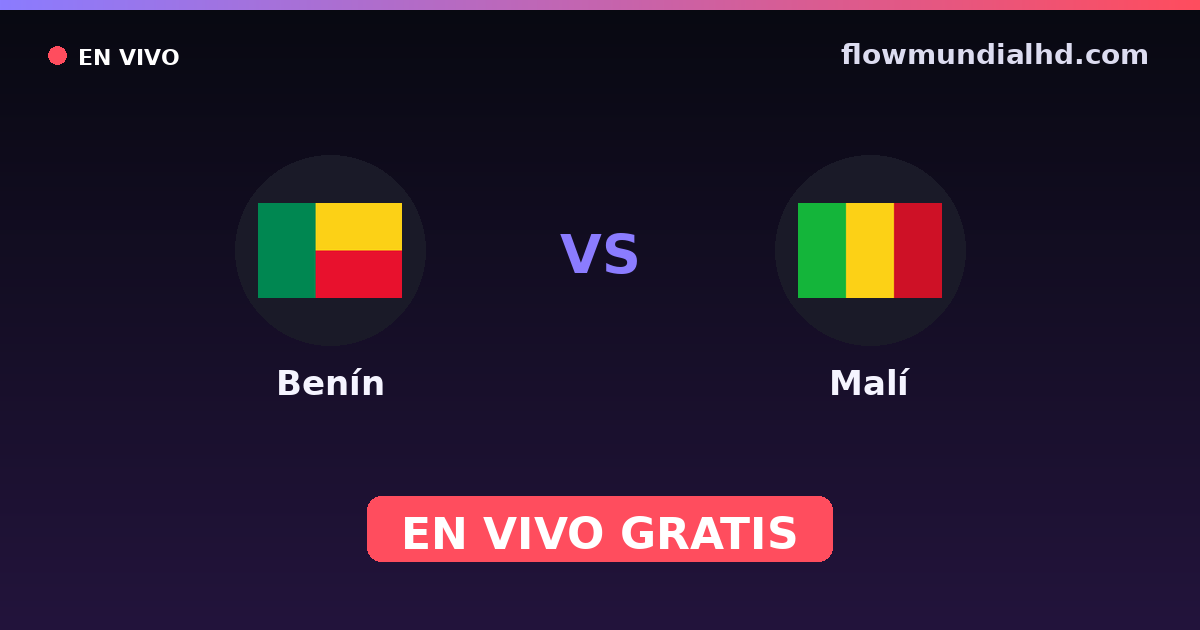 Benin vs Mali — World Cup Qual. CAF , Eliminatorias da Copa Africana · histórico e onde assistir ao vivo grátis na FlowMundial HD