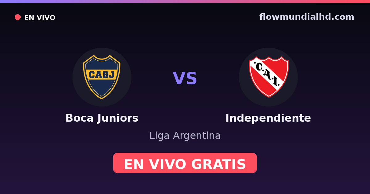 Boca Juniors vs Independiente — Liga Argentina · historial y dónde ver en vivo gratis en FlowMundial HD
