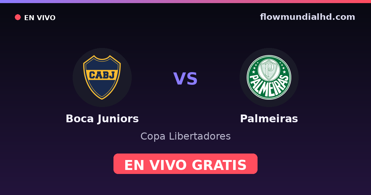 Boca Juniors vs Palmeiras — Copa Libertadores · Bilanz und wo man live und kostenlos zusehen kann auf FlowMundial HD