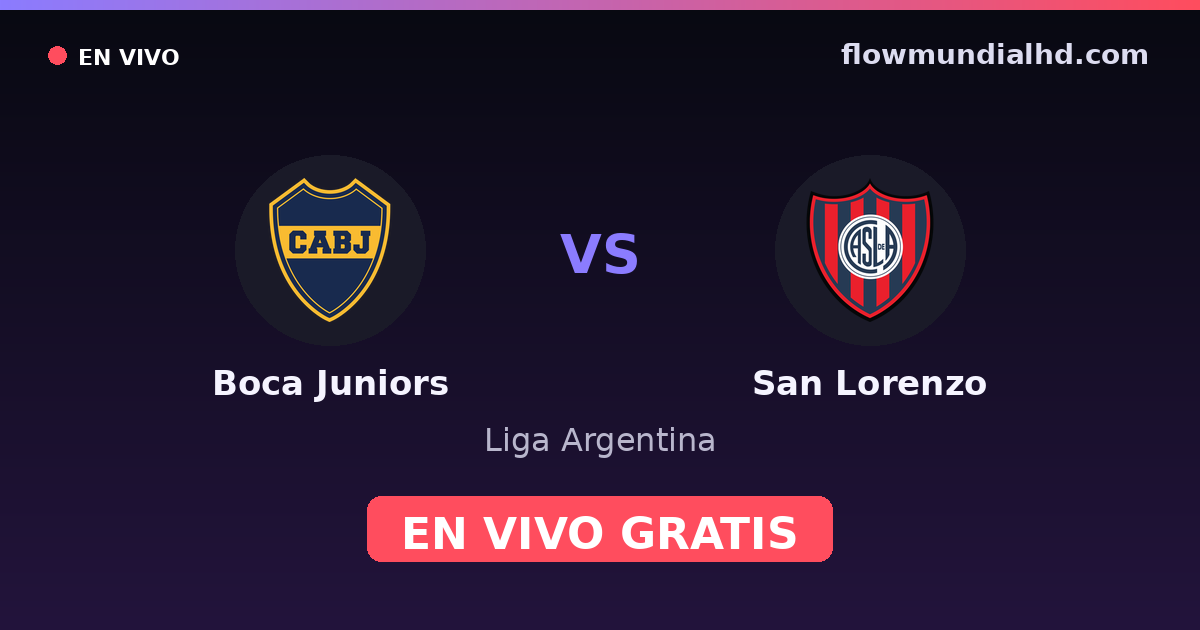 Boca Juniors vs San Lorenzo — Liga Argentina · head-to-head and where to watch live free on FlowMundial HD