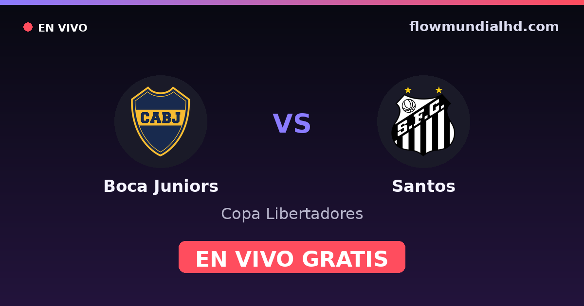 Boca Juniors vs Santos — Copa Libertadores · historial y dónde ver en vivo gratis en FlowMundial HD
