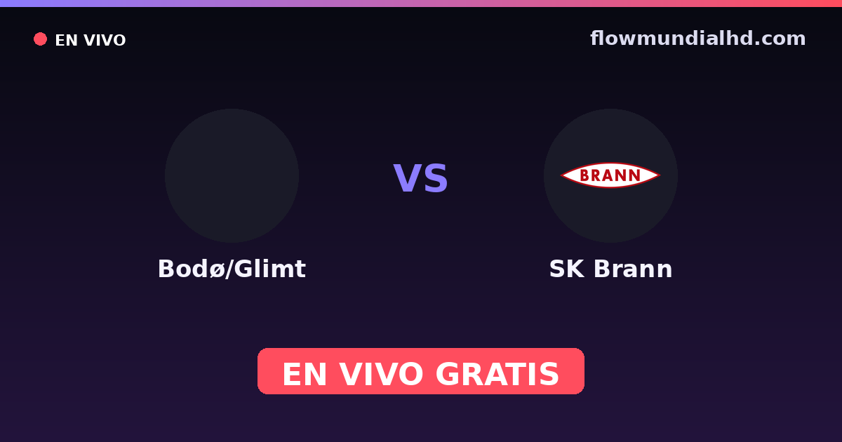 Bodø/Glimt vs SK Brann — Eliteserien, Norwegian Football Cup · historial y dónde ver en vivo gratis en FlowMundial HD