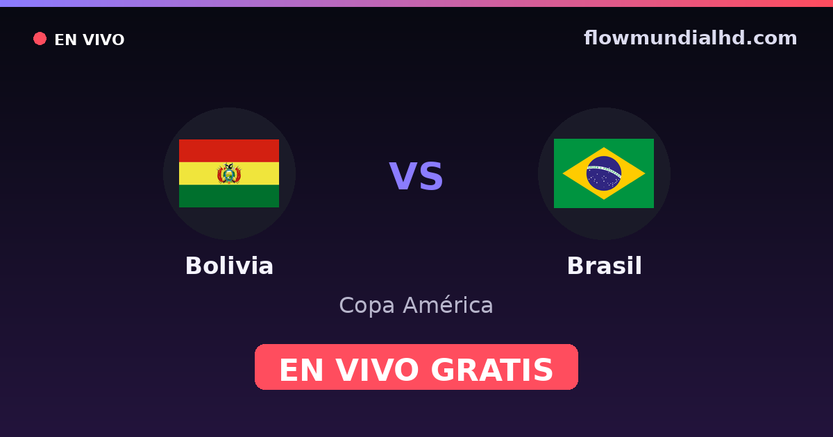 Bolivien vs Brasilien — Copa América, CONMEBOL-Qualifikation · Bilanz und wo man live und kostenlos zusehen kann auf FlowMundial HD