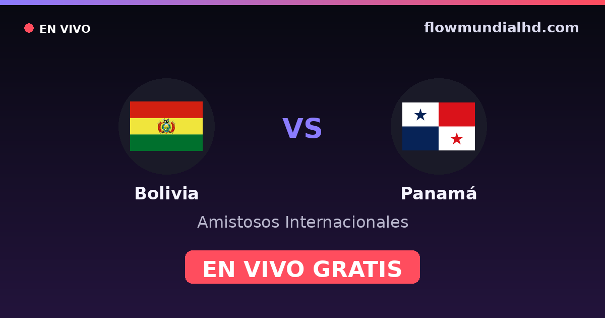 Bolívia vs Panamá — Amistosos Internacionais, Copa América · histórico e onde assistir ao vivo grátis na FlowMundial HD