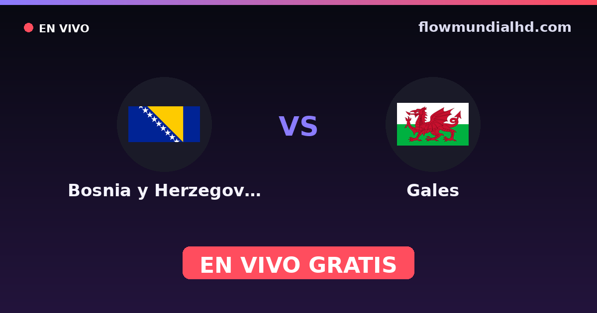 Bosnien und Herzegowina vs Wales — EM-Qualifikation, UEFA-Qualifikation · Bilanz und wo man live und kostenlos zusehen kann auf FlowMundial HD