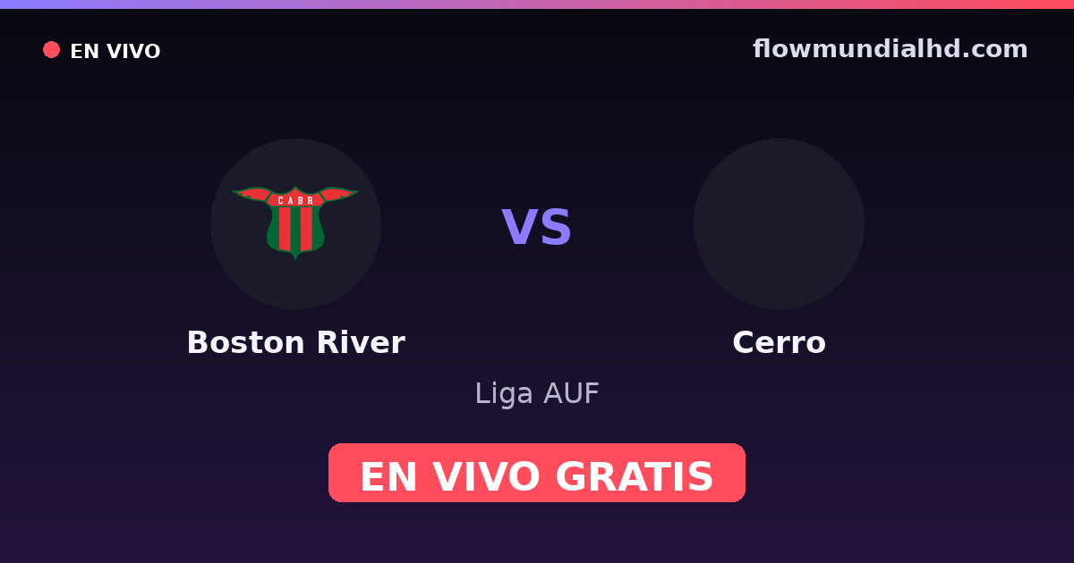 Boston River vs Cerro — Liga AUF · historial y dónde ver en vivo gratis en FlowMundial HD