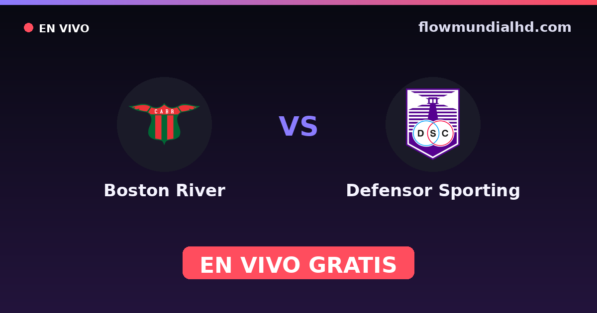 Boston River vs Defensor Sporting — Copa Uruguay, Liga AUF · historial y dónde ver en vivo gratis en FlowMundial HD