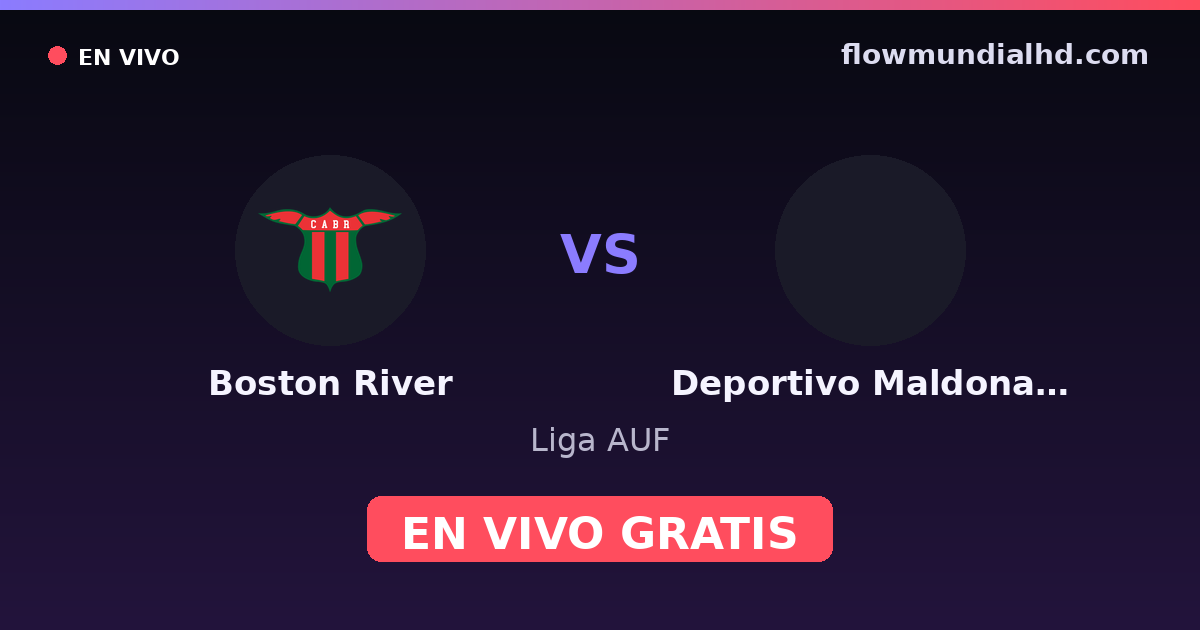 Boston River vs Deportivo Maldonado — Liga AUF · historial y dónde ver en vivo gratis en FlowMundial HD