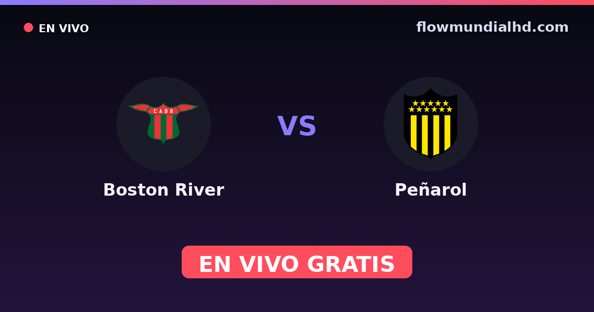 Boston River vs Peñarol — Copa de La Liga , Liga AUF · historial y dónde ver en vivo gratis en FlowMundial HD