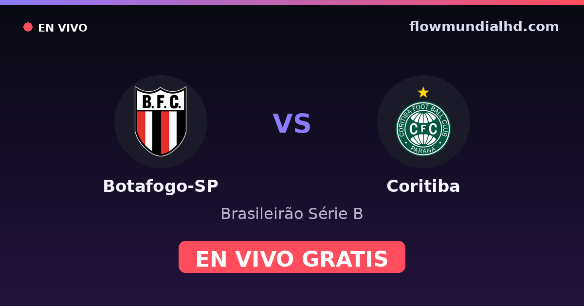 Botafogo-SP vs Coritiba — Brasileirão Série B · historial y dónde ver en vivo gratis en FlowMundial HD