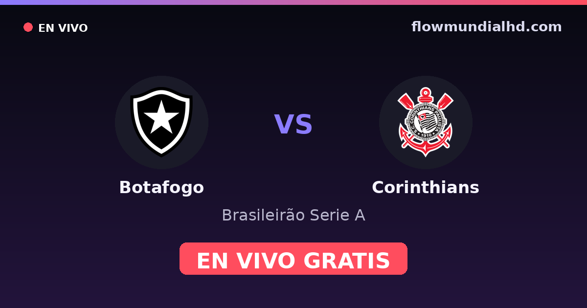 Botafogo vs Corinthians — Brasileirão Serie A · head-to-head and where to watch live free on FlowMundial HD