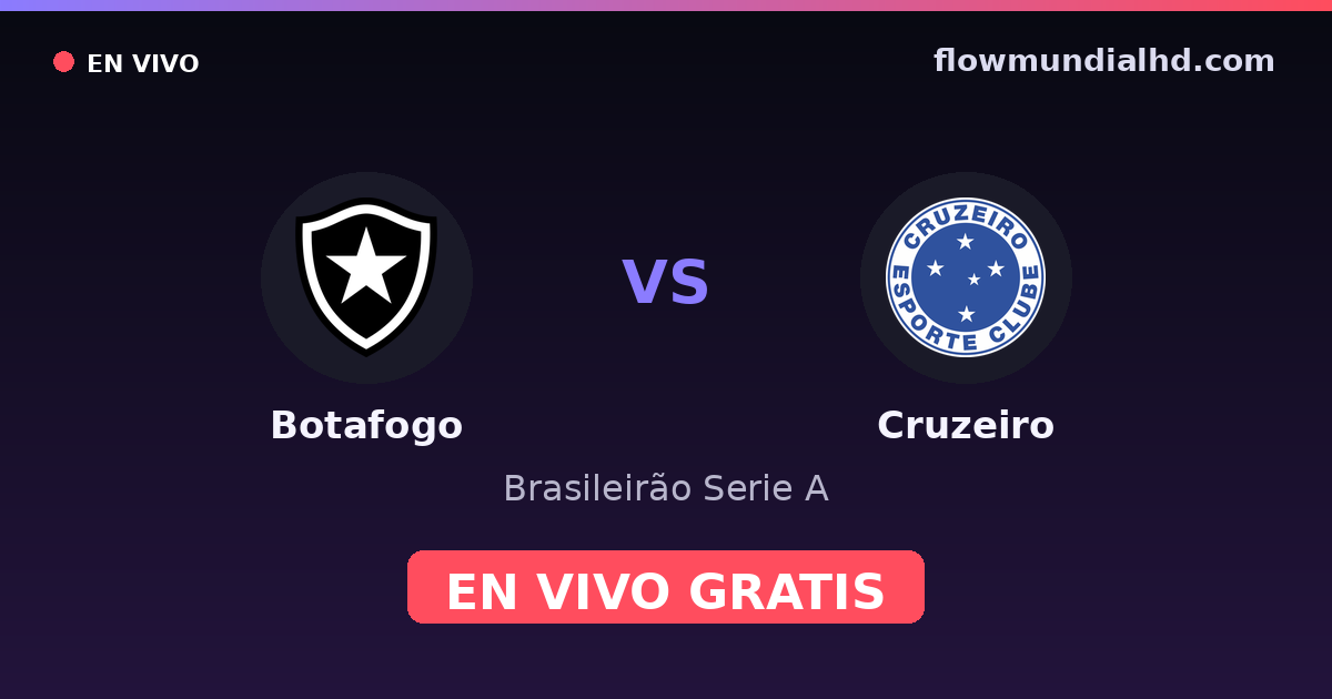 Botafogo vs Cruzeiro — Brasileirão Serie A, Brasileirão Série B · head-to-head and where to watch live free on FlowMundial HD